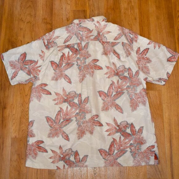 Tommy Bahama Short Sleeve Reverse Pattern Silk Button Up Shirt Sz XXL - Picture 2 of 5